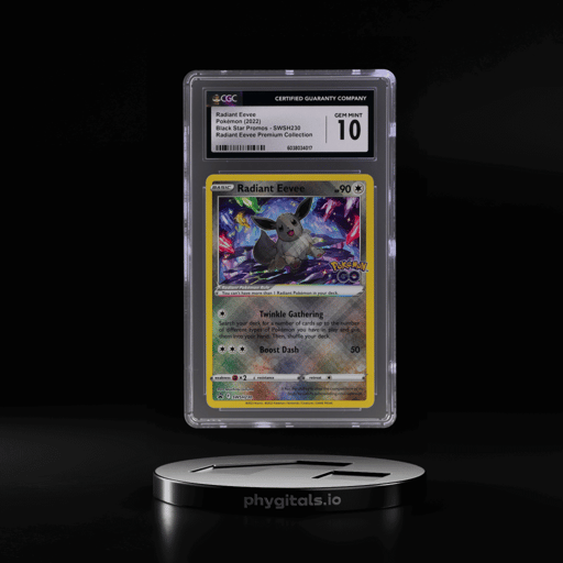 2022 Pokemon Sword and Shield Black Star Promo Pokemon Go Premium Collection Radiant Eevee #SWSH230 CGC 10