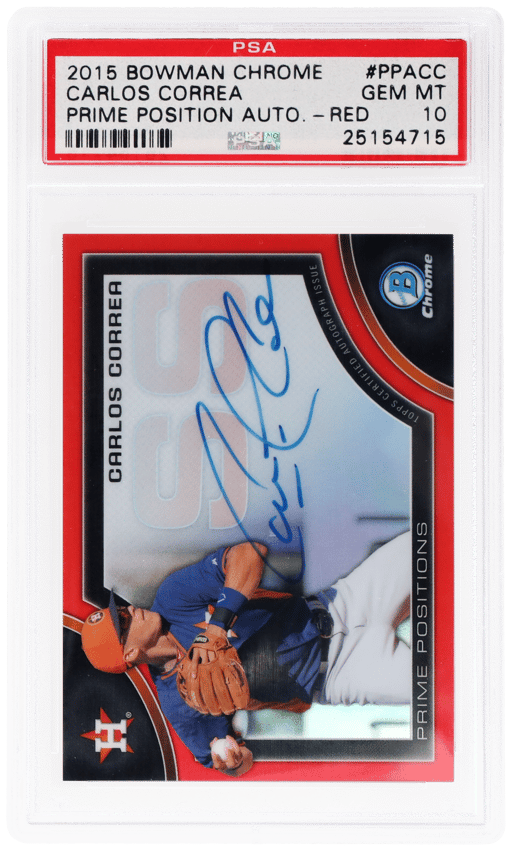 2015 Bowman Chrome Prime Position Autograph Red Carlos Correa #PPACC 3/5 PSA 10