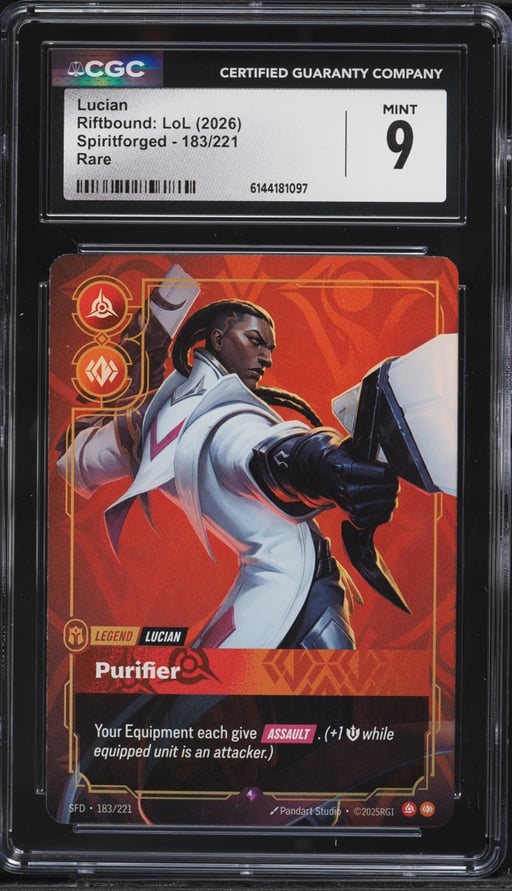 2026 Riftbound League Of Legends LoL Spiritforged Lucian #183 CGC 9 MINT