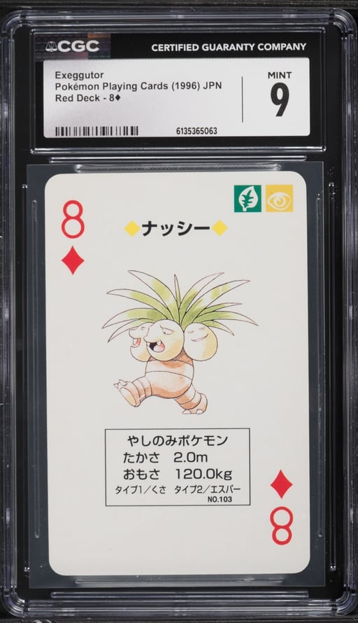 1996 Pokemon Japanese Playing Cards Red Deck Exeggutor #8 CGC 9 MINT