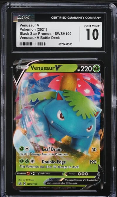 2021 Pokemon SWSH Promos Battle Deck Venusaur V #SWSH100 CGC 9 MINT