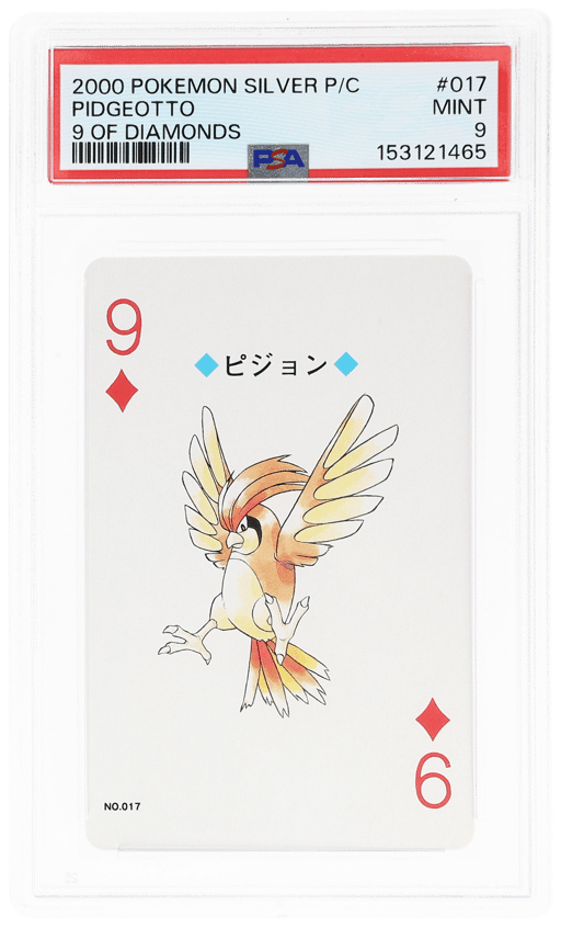 2000 Pokemon Silver Version Playing Cards 9 of Diamonds Pidgeotto #17 PSA 9
