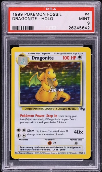 1999 Pokemon Fossil Holo Dragoni