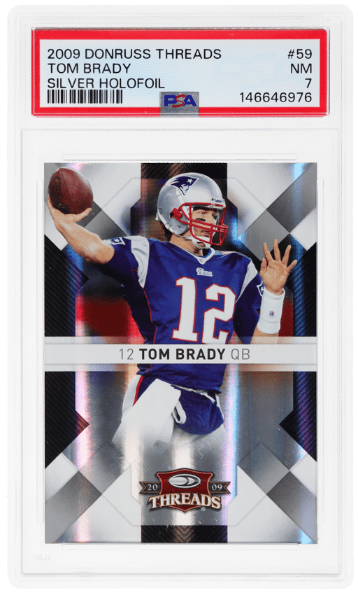 2009 Donruss Threads Silver Holofoil Tom Brady #59 60/250 PSA 7