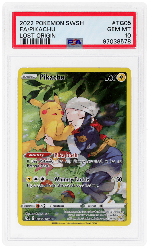 2022 Pokemon Sword and Shield Lost Origin Trainer Gallery Pikachu #TG05 PSA 10