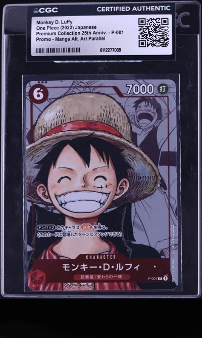 2022 One Piece Japanese Promo Premium 25th Manga Art Monkey D. Luffy #P-001 CGC AUTH
