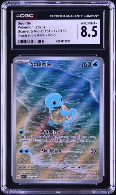 2023 Pokemon Scarlet & Violet 151 IR Squirtle #170 CGC 8.5 NM-MT+