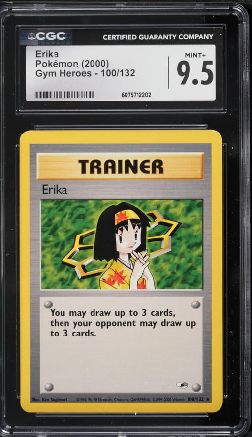 2000 Pokemon Gym Heroes Erika #100 CGC 9.5 MINT+