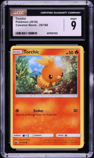 2018 Pokemon Sun & Moon Celestial Storm Torchic #25 CGC 9 MINT