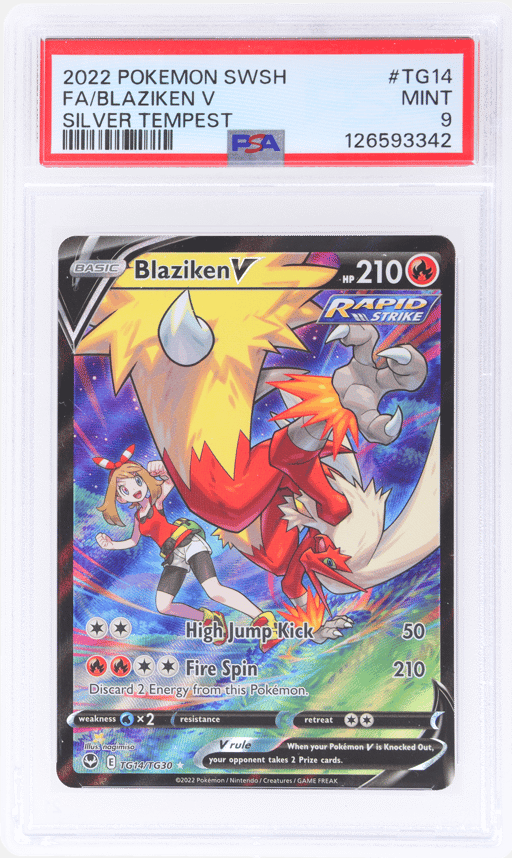 2022 Pokemon Sword and Shield Silver Tempest Trainer Gallery Blaziken V #TG14 PSA 9