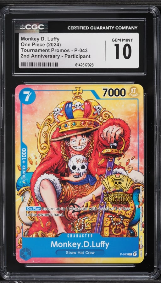 2024 One Piece Promo 2nd Anniversary Participant Monkey D. Luffy #P-043 CGC 10 GEM MINT