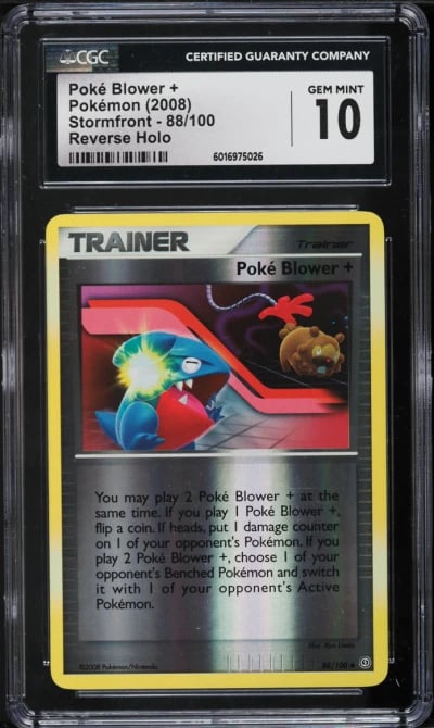 2008 Pokemon Diamond & Pearl Stormfront Reverse Holo Poke Blower + #88 CGC 10