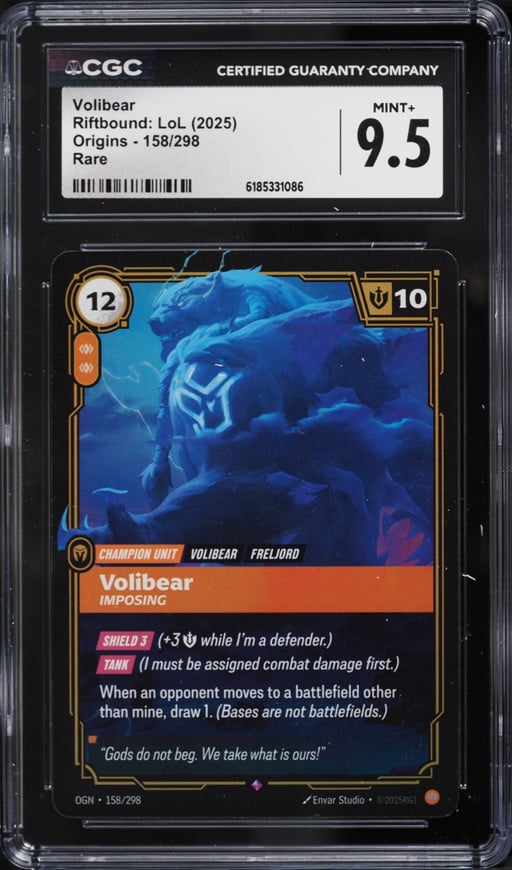 2025 Riftbound League Of Legends Origins Volibear #158 CGC 9.5 MINT+