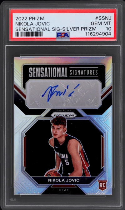 2022 Panini Prizm Sensational Signature Silver Prizm Nikola Jovic #SSNJ PSA 10