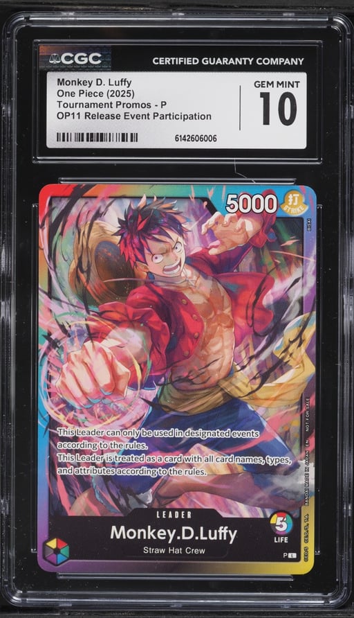 2025 One Piece Promo Release Event Participation Leader Monkey D. Luffy #P CGC 10 GEM MINT