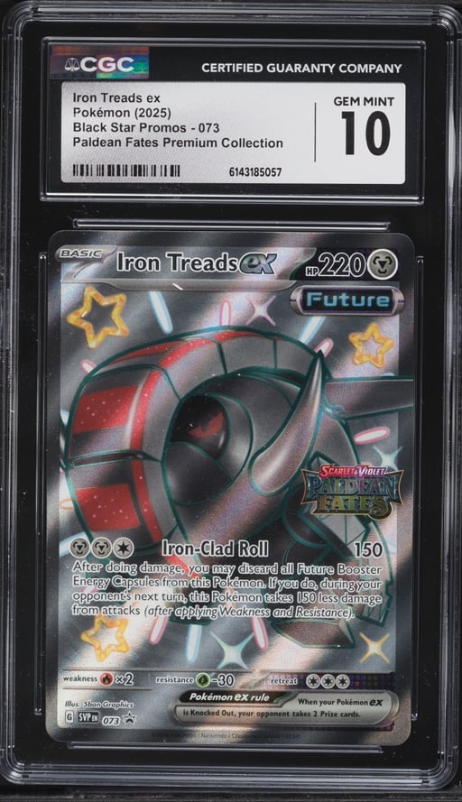 2025 Pokemon SV Promo Paldean Fates Premium Collection Full Art Iron Treads EX #73 CGC 10