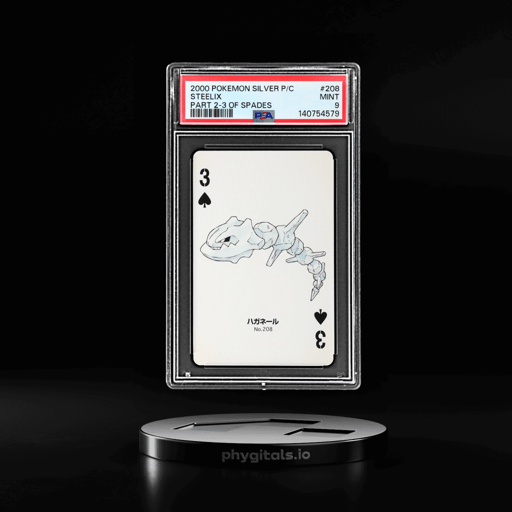 2000 Pokemon Silver Version Part 2 Playing Cards Japanese 3 of Spades Steelix #208 PSA 9