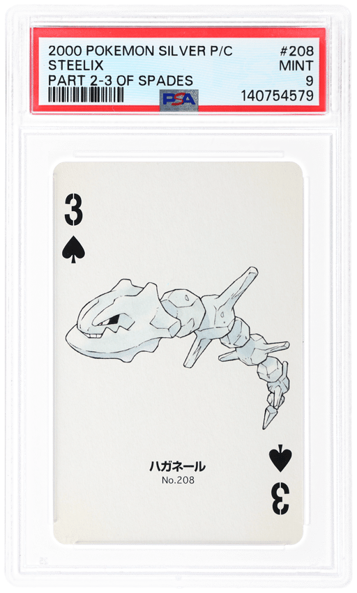 2000 Pokemon Silver Version Part 2 Playing Cards Japanese 3 of Spades Steelix #208 PSA 9
