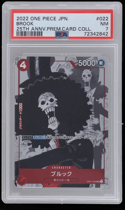 2022 One Piece Japanese Premium Card Collection 25th Anniversary Edition Brook #OP01022 PSA 7
