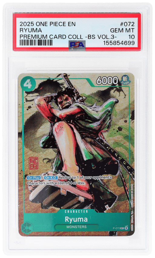 2025 One Piece Premium Collection Best Selection Volume 3 Alternate Art Ryuma #P-072 PSA 10