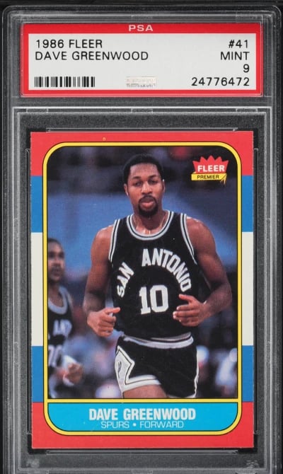 1986 Fleer Basketball Dave Greenwood #41 PSA 9 MINT