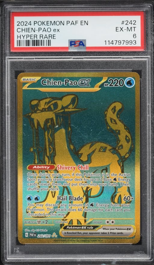 2024 Pokemon Scarlet & Violet Paldean Fates Gold Rare Chien-Pao Ex #242 PSA 6 EXMT