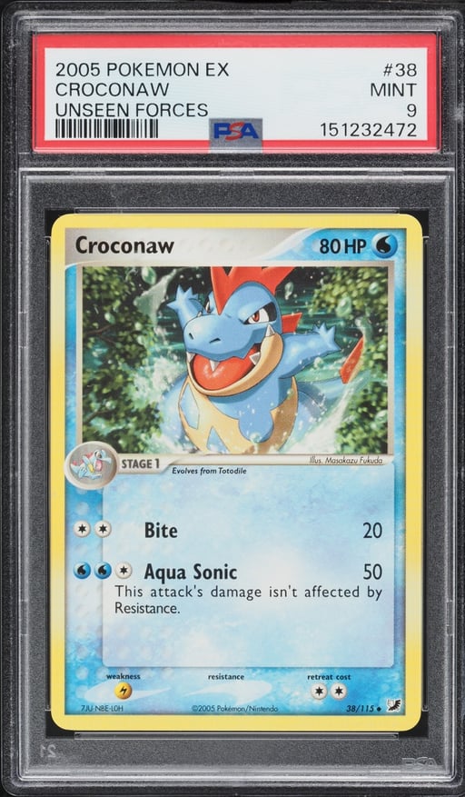 2005 Pokemon EX Unseen Forces Croconaw #38 PSA 9 MINT