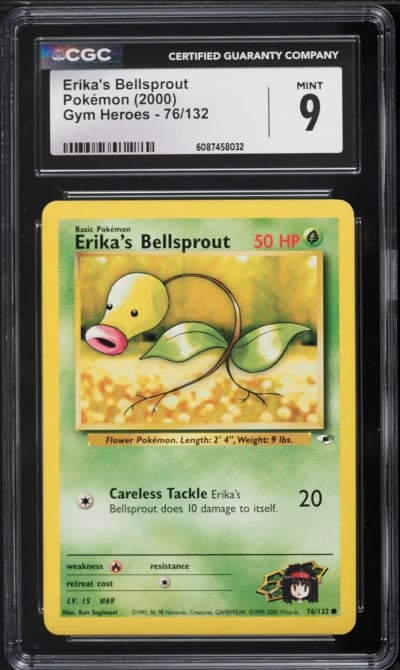 2000 Pokemon Gym Heroes Erika's Bellsprout #76 CGC 9 MINT