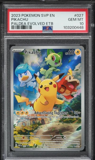 2023 Pokemon SV Black Star Promo Paldea Evolved ETB Pikachu #27 PSA 10 GEM MINT