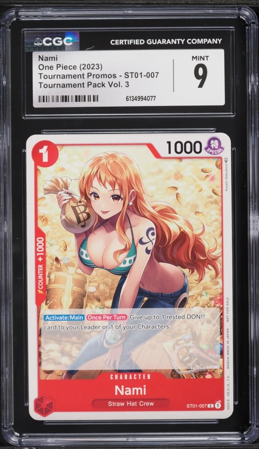2023 One Piece Tournament Promo Pack Vol.3 Nami #ST01-007 CGC 9 MINT