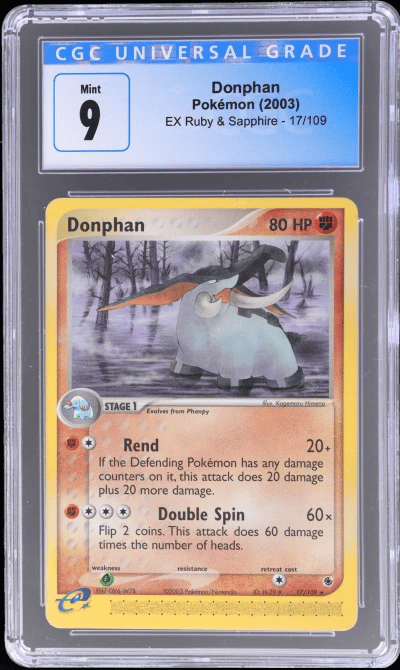2003 Pokemon Ex Ruby and Sapphire Donphan #17 CGC 9