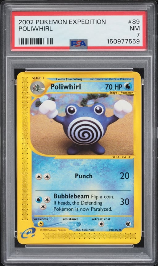 2002 Pokemon Expedition Poliwhirl #89 PSA 7 NRMT