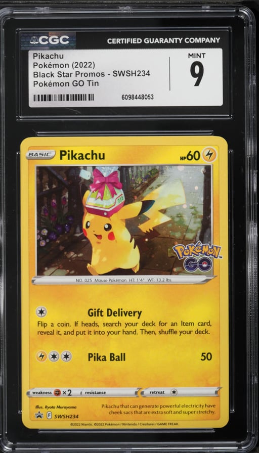 2022 Pokemon Sword & Shield Promo Pokemon GO Holo Pikachu #SWSH234 CGC 9 MINT