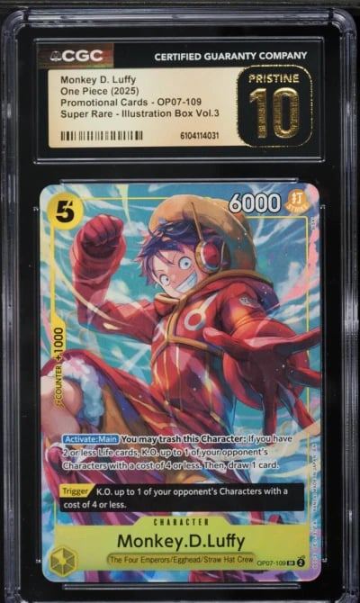 2025 One Piece Promo Illustration Box Volume 3 Monkey D. Luffy #OP07-109 CGC 10 PRISTINE