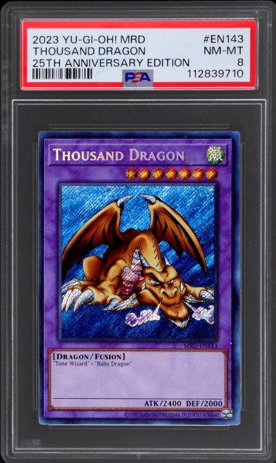 2023 Yu-Gi-Oh! Metal Raiders 25th Anniversary Edition Thousand Dragon #EN143 PSA 8