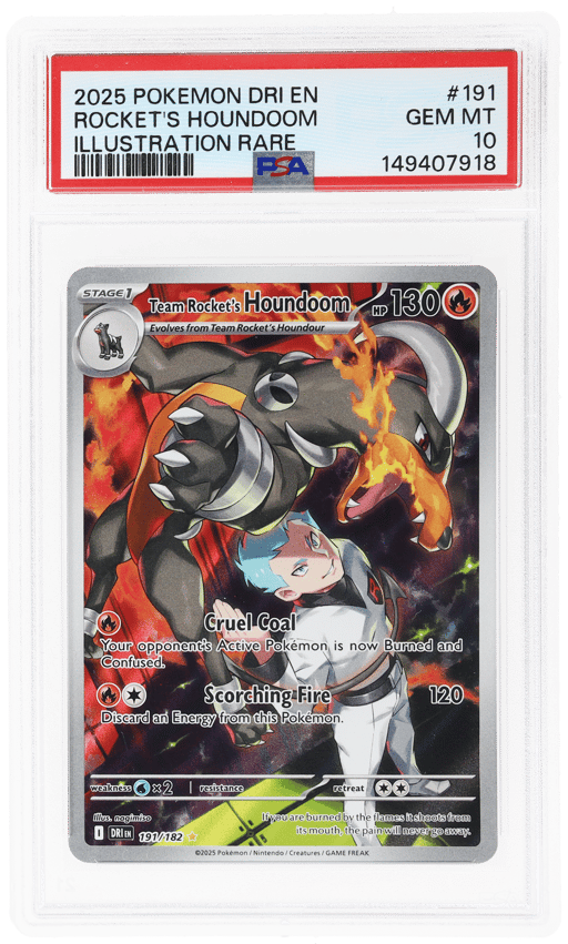 2025 Pokemon Scarlet and Violet Destined Rivals Illustration Rare Team Rocket's Houndoom #191 PSA 10