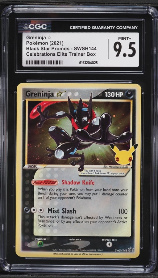 2021 Pokemon Sword & Shield Promo Celebrations Holo Greninja Gold Star #144 CGC 9.5 MINT+