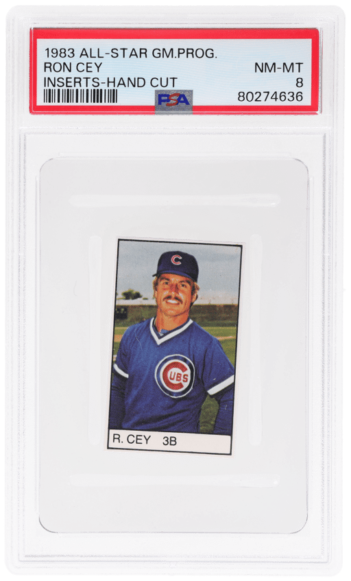 1983 All-Star Game Program Inserts Hand Cut Ron Cey PSA 8