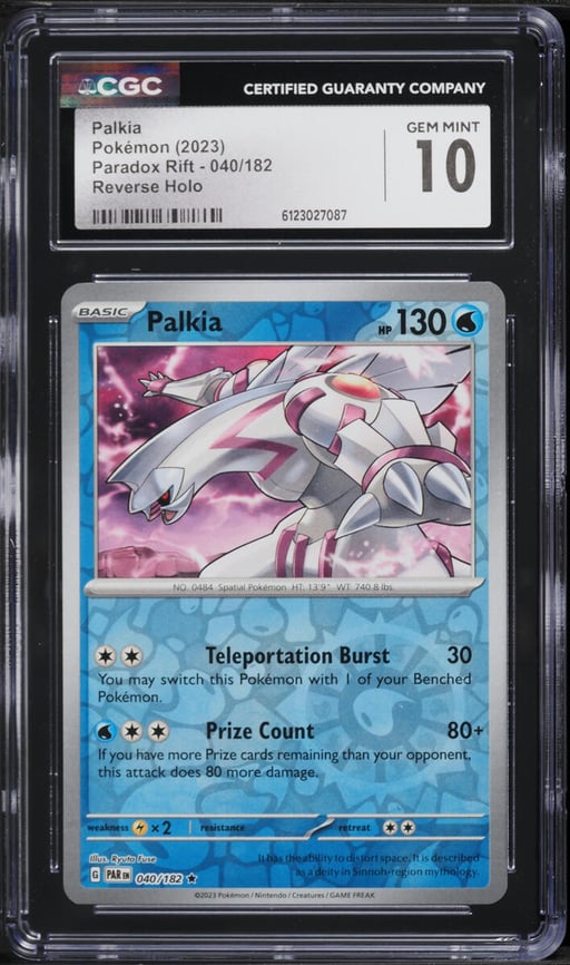 2023 Pokemon Paradox Rift Reverse Holo Palkia #040 CGC 10 GEM MINT
