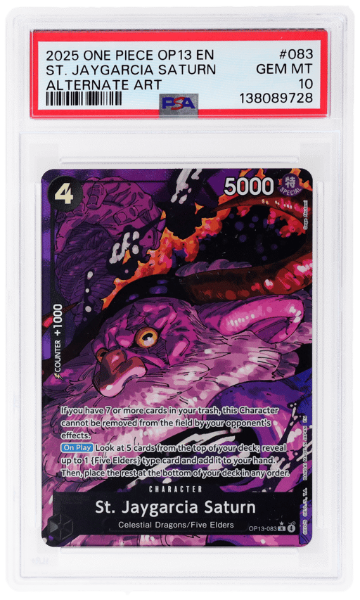 2025 One Piece Card Game Carrying On His Will Alternate Art St. Jaygarcia Saturn #OP13083 PSA 10