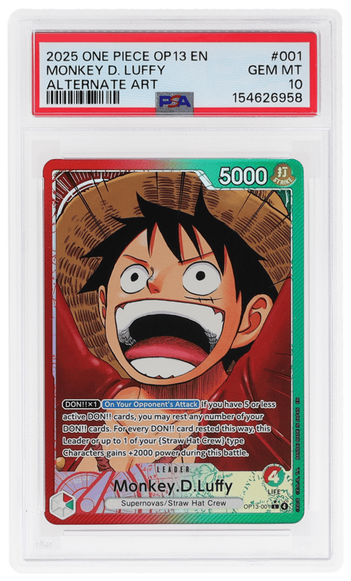 2025 One Piece Carrying On His Will Alternate Art Monkey D. Luffy #OP13001 PSA 10