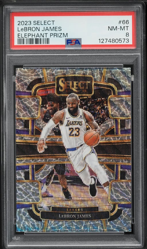 2023 Select Concourse Elephant Prizm LeBron James #66 PSA 8 NM-MT