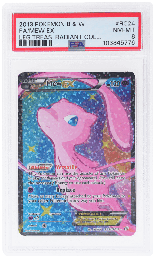 2013 Pokemon Black and White Legendary Treasures Radiant Collection Mew Ex #RC24 PSA 8