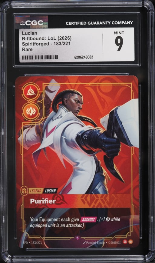 2026 Riftbound League Of Legends LoL Spiritforged Lucian #183 CGC 9 MINT