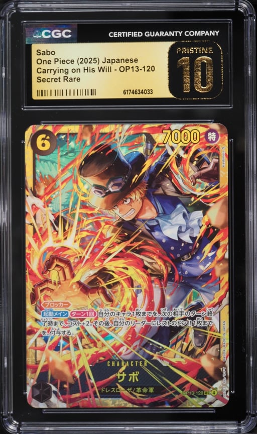 2025 One Piece Japanese Carrying On His Will SEC Sabo #OP13-120 CGC 10 PRISTINE