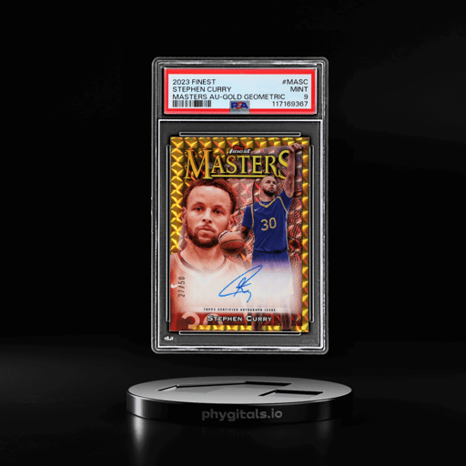 2023 Topps Finest Masters Autograph Gold Geometric Stephen Curry #MASC 27/50 PSA 9