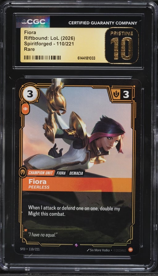 2026 Riftbound League Of Legends LoL Spiritforged Fiora #110 CGC 10 PRISTINE