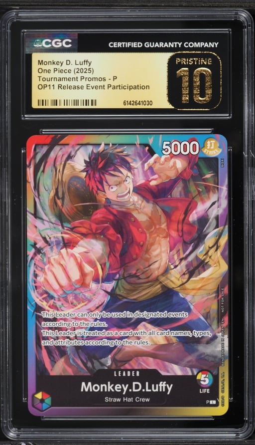 2025 One Piece Promo OP11 Release Event Participation Leader Monkey D. Luffy #P CGC 10 PRISTINE