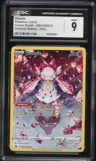 2023 Pokemon Sword & Shield Crown Zenith Alt Art Diancie #GG13 CGC 9 MINT