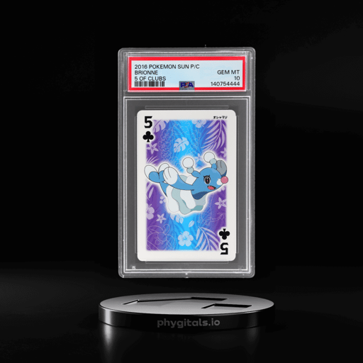2016 Pokemon Sun Playing Cards 5 of Clubs Brionne PSA 10